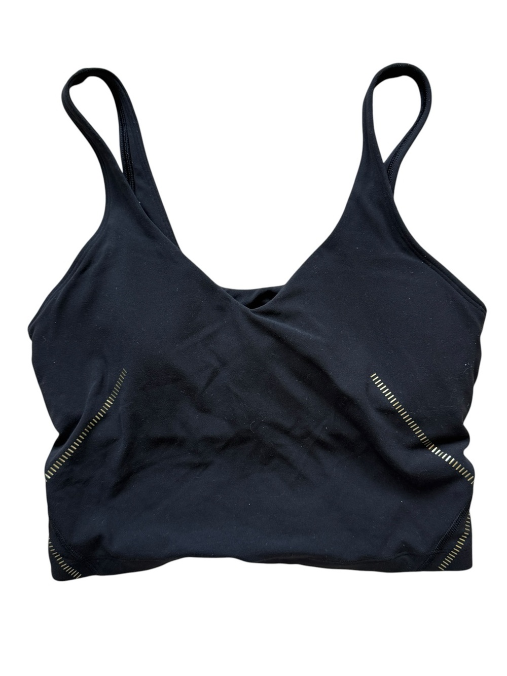 Lululemon Align S Black Gold Metallic Cropped Tank Top Yoga Pilates Athleisure